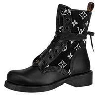 LOUIS VUITTON Metropolis Flat Ranger Boots 'Black With White Monogram' Women's