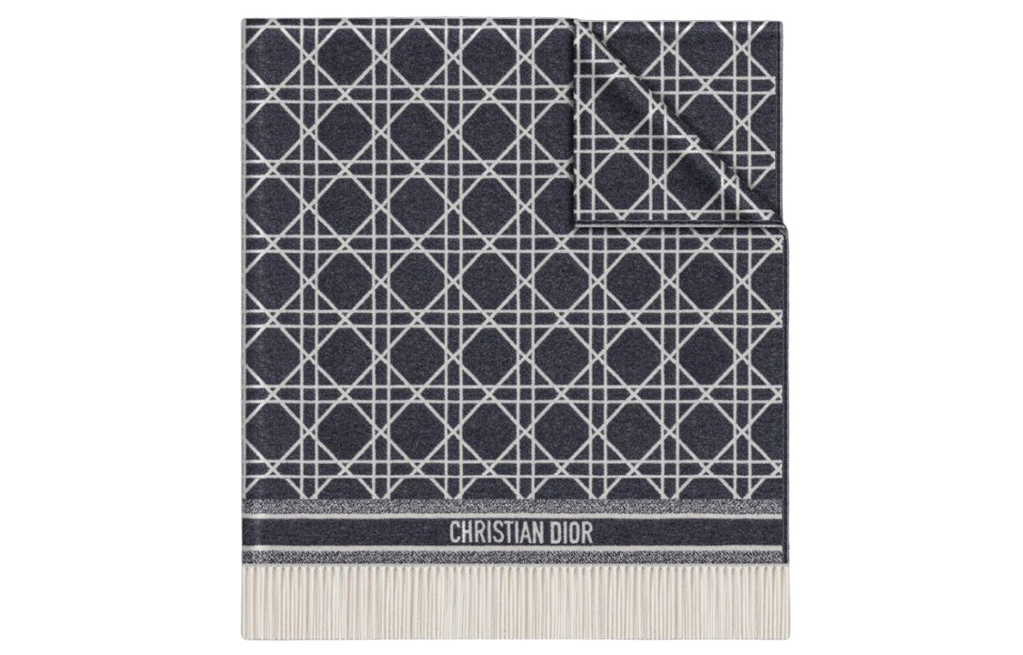 DIOR Patterned Frayed Edge Scarf