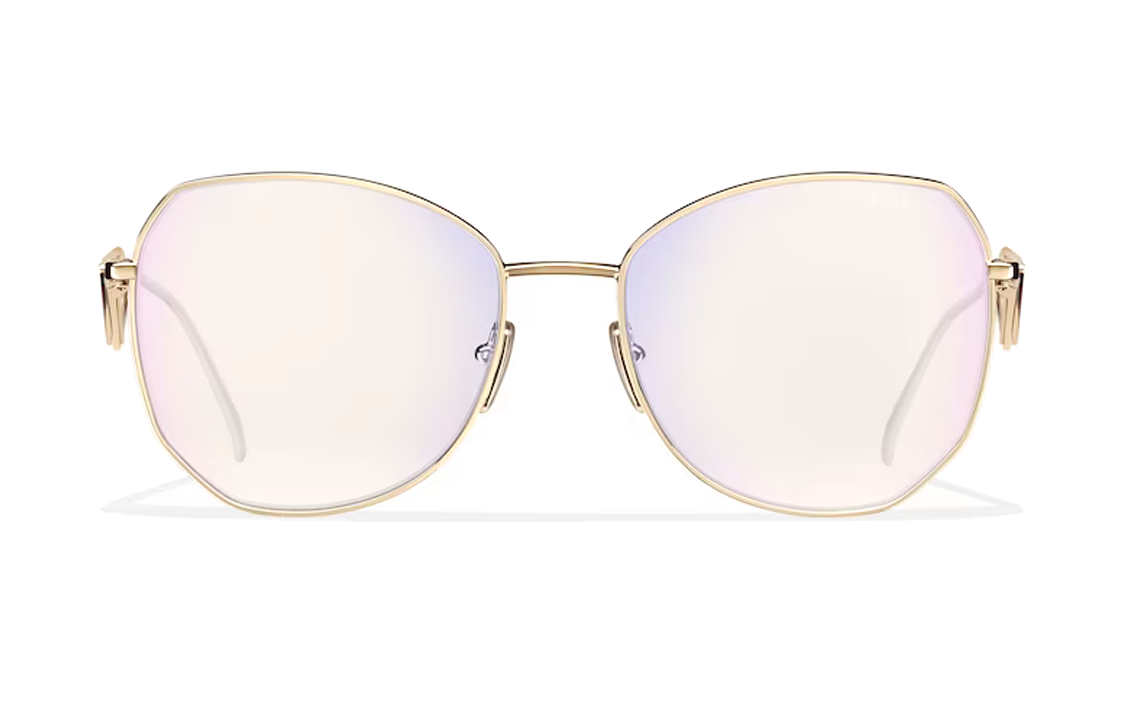 PRADA Metal Irregular Shape Sunglasses Women's Gold