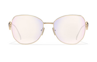 PRADA Metal Irregular Shape Sunglasses Women's Gold