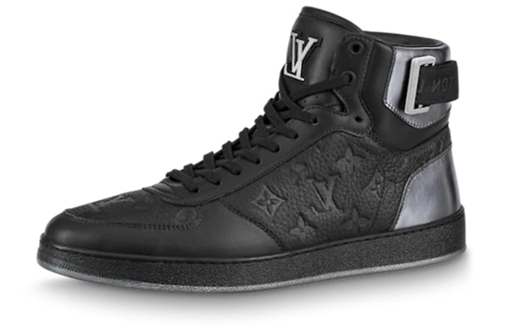LOUIS VUITTON Rivoli Ankle Sneakers 'Black Monogram With Silver'