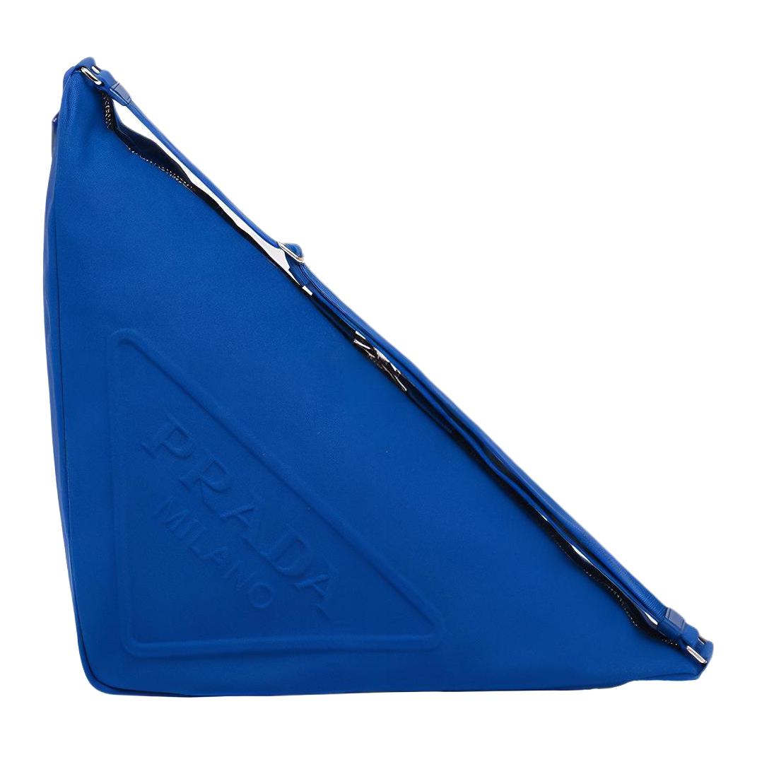 PRADA Canvas Triangle Bag Cobalt Blue