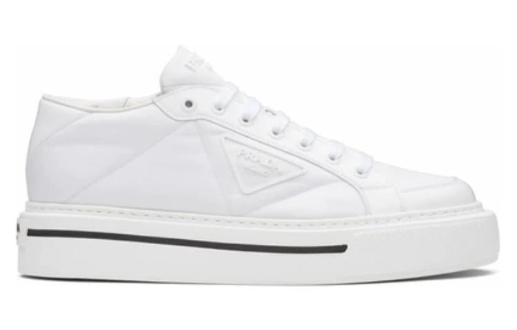 PRADA Macro Stylish Skateboarding Shoes Men's White