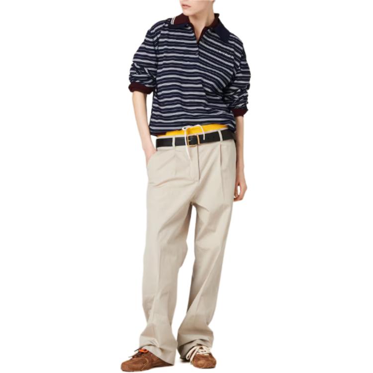 MIU MIU Logo print Striped Polo Top