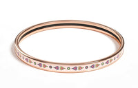 HERMES Enamel Rose Gold Plated Metal Bangles Women's Rose Gold/Pink