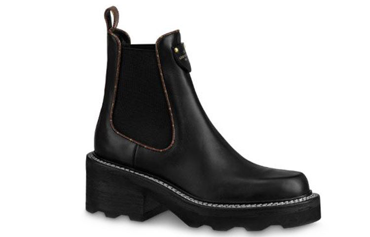 LOUIS VUITTON Lv Beaubourg Chlsea Boots 'Black Brown White' Women's