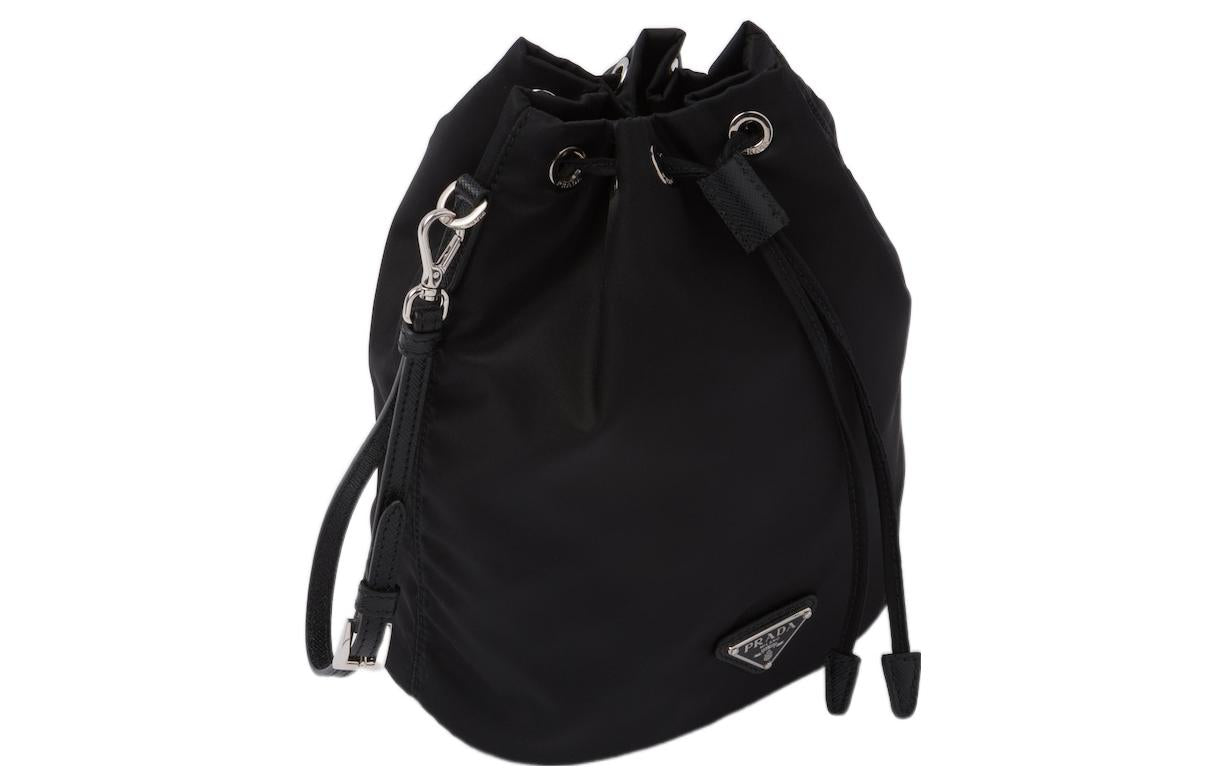 PRADA Fabric Bucket Bags Shoulder Bag Crossbody Bag Regular Women's Black