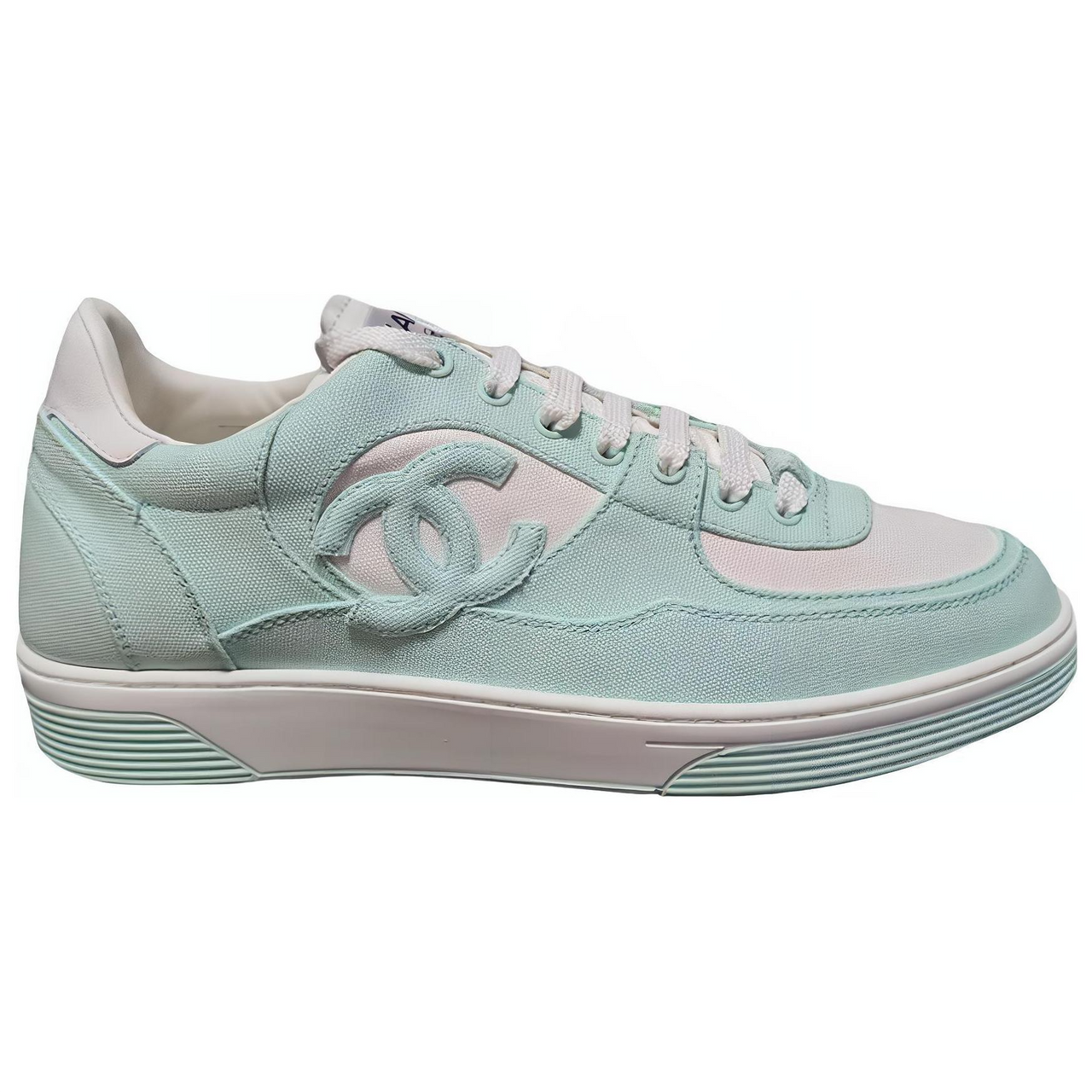 CHANEL Low Top Skateboard Shoes Women's Green White