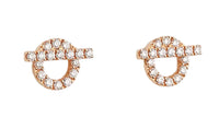 HERMES Stud Earrings Women's Rose Gold
