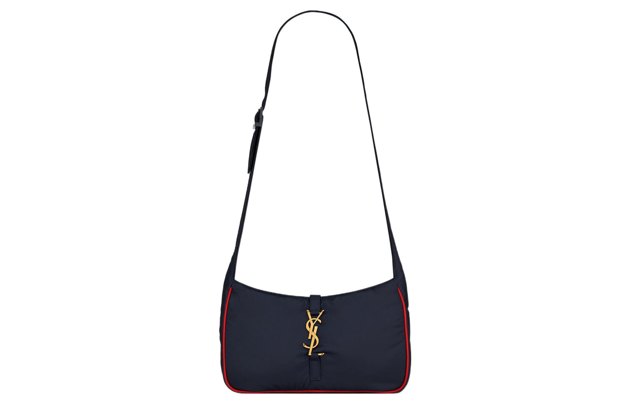 SAINT LAURENT LE5A7 Nylon Hobo Bag, Crossbody Bag, Shoulder Bag Women's Marine Blue