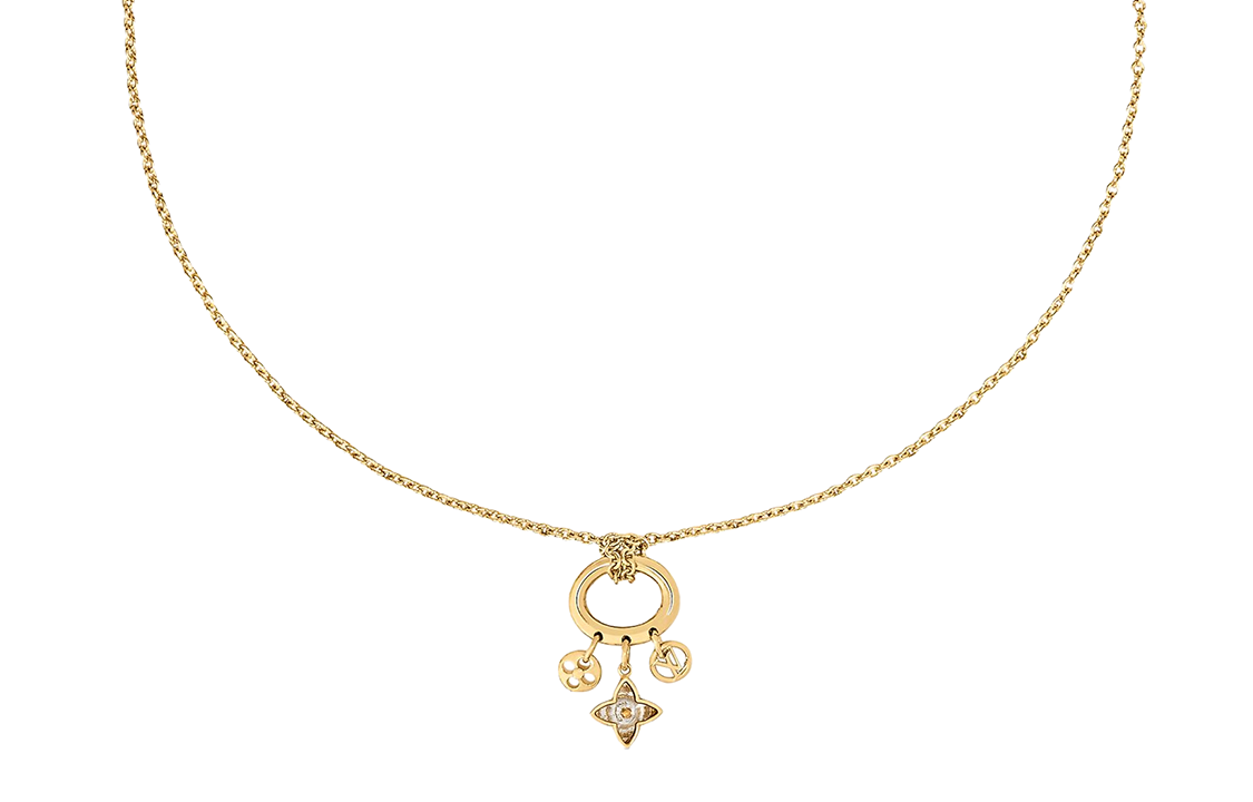 LOUIS VUITTON MY BLOOMING STRASS Necklaces Women's Gold