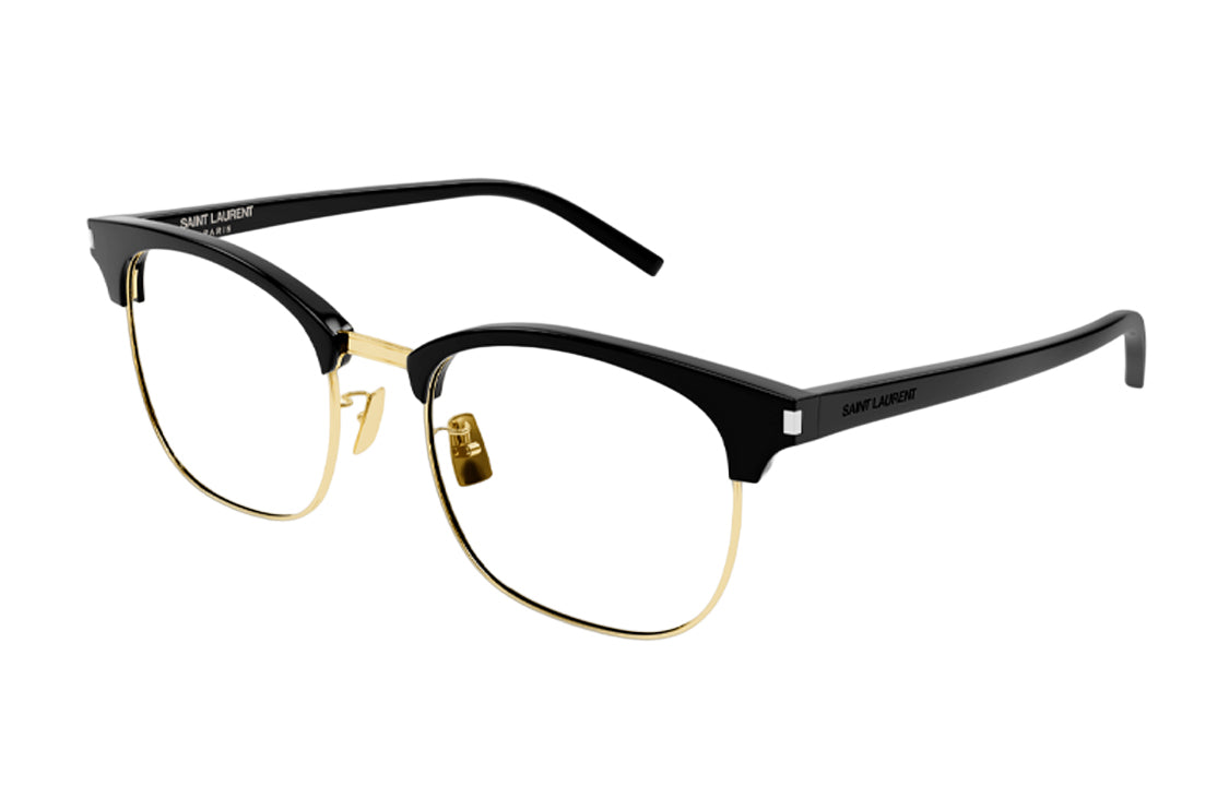 SAINT LAURENT Plate Frame Square Optical Glasses Unisex Black