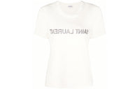 SAINT LAURENT Reverse Logo T Shirt Natural