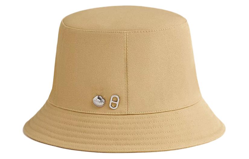HERMES Cotton Bucket Hats Women's Beige