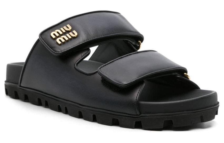 MIU MIU Slide Slippers Women's Black