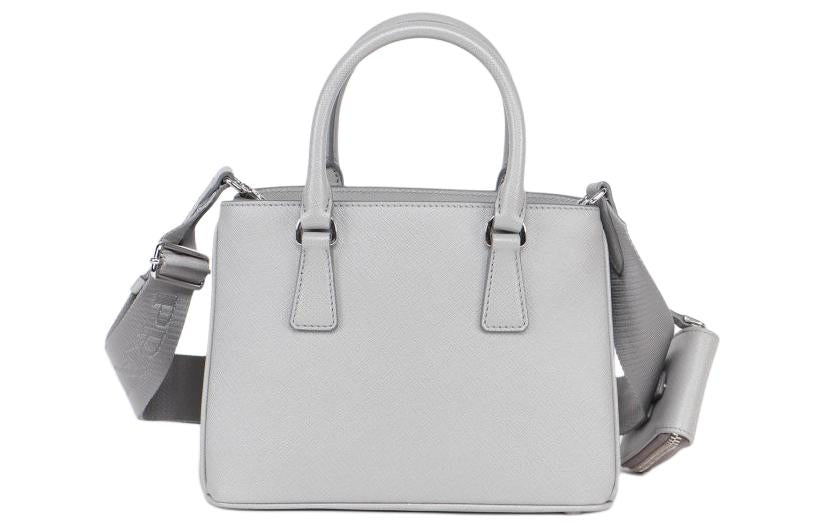 PRADA Leather Shoulder Bag Crossbody Bag Handbag Small Size Women's Gray