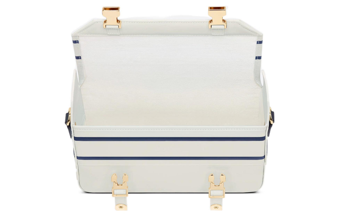DIOR DiorCamp Smooth Cow Leather Messenger Bag, Shoulder Bag, Crossbody Bag Women's White