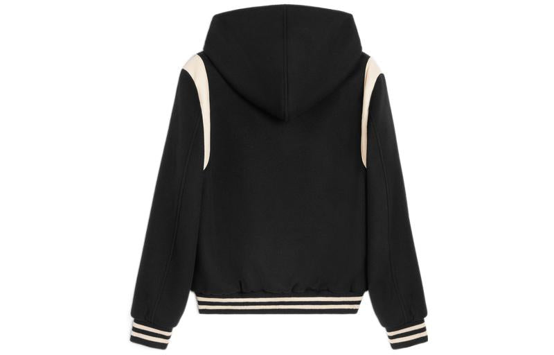 CELINE Hooded Cashmere Wool Teddy Jacket
