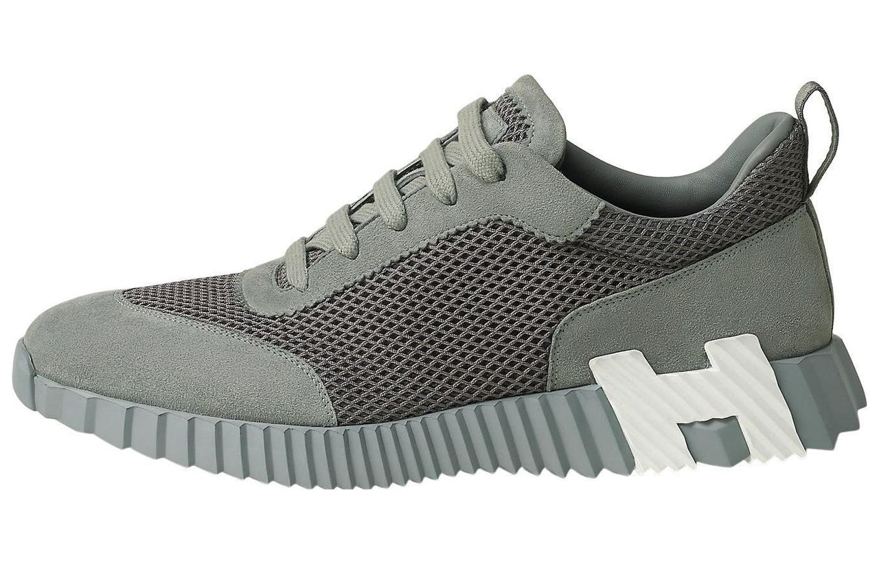 HERMES Bouncing Low-Top Sports Casual Shoes Men's Gray