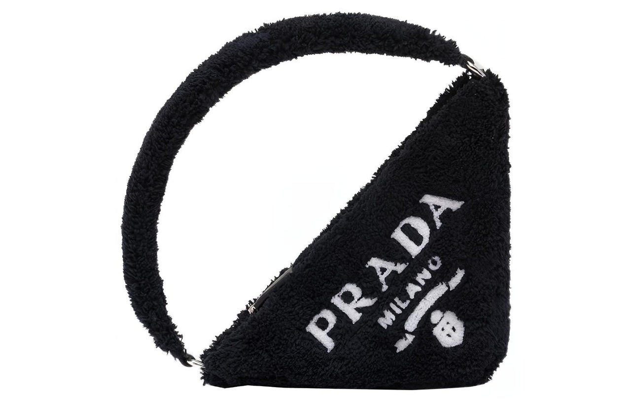 PRADA Fabric Triangle Bag Handbag Women's Black