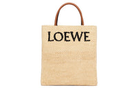 LOEWE Straw Woven Tote Bag, Shopping Bag, Handbag Women's Natural & Black