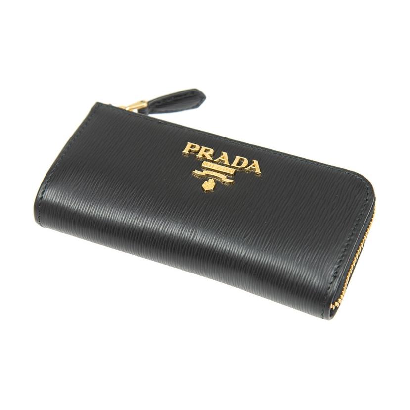 PRADA Calfskin Wallet Women's Black