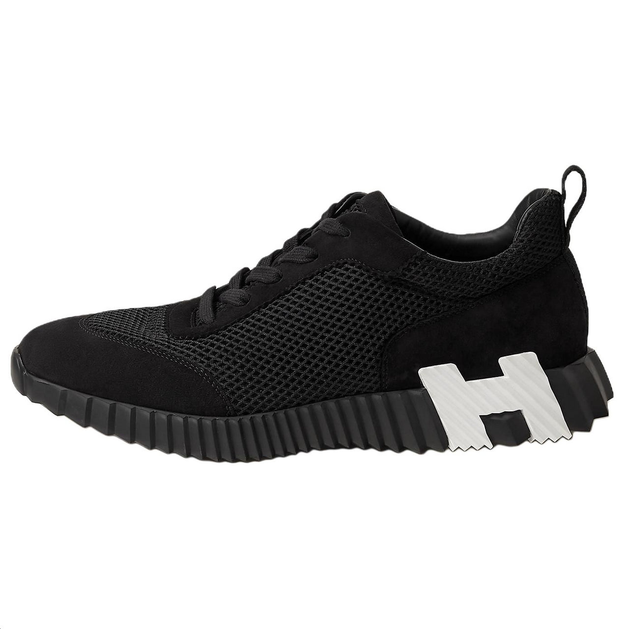 HERMES Bouncing Low-Top Casual Shoes Men's Black