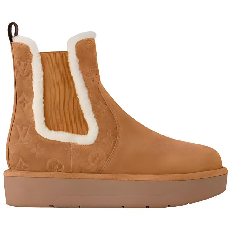 LOUIS VUITTON Aspen Short Chelsea Boots Women's Brown