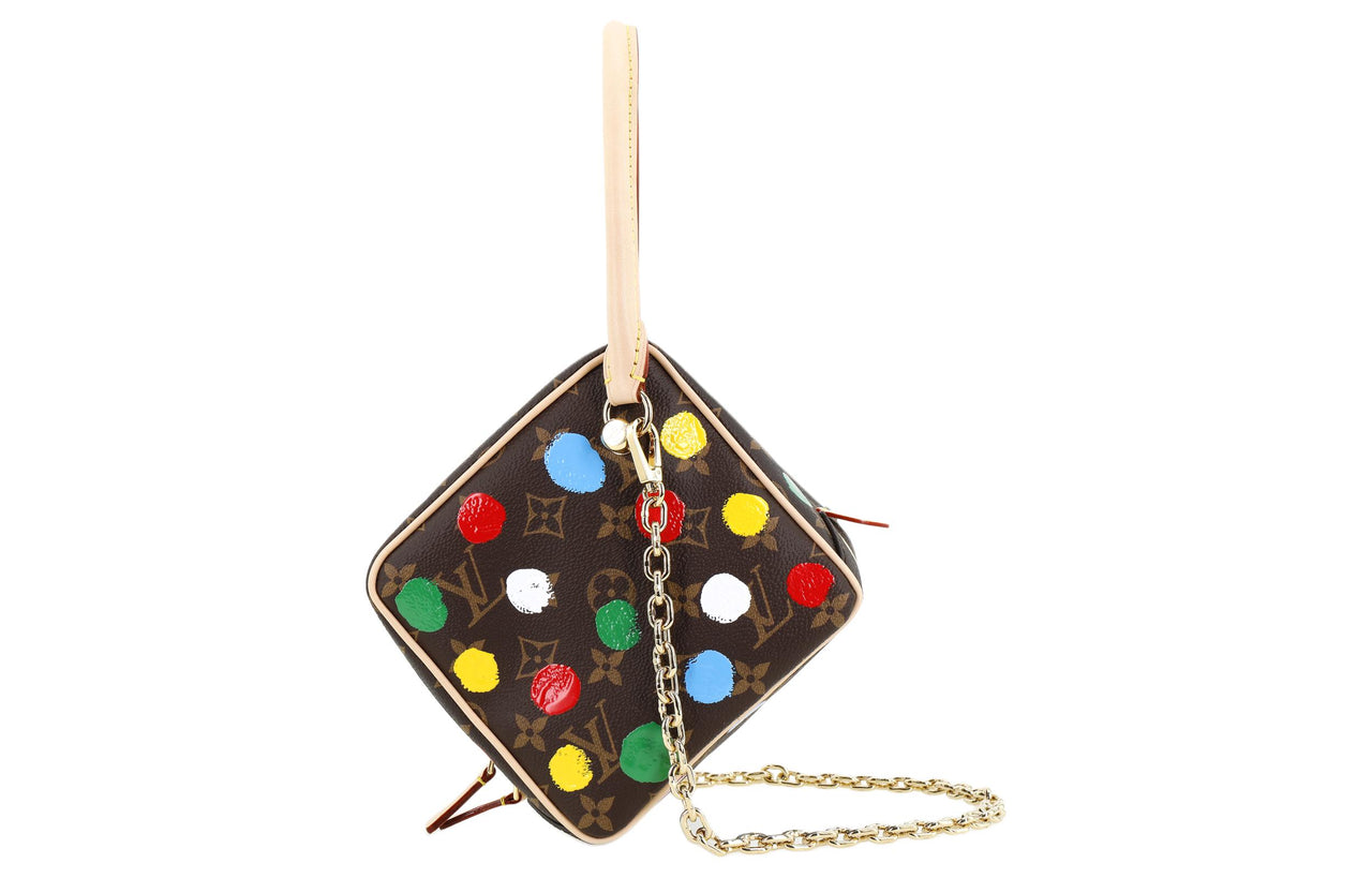 LOUIS VUITTON Yayoi Kusama Collaboration Square Cow Leather Shoulder Bag Crossbody Bag Handbag Women's Multicolor