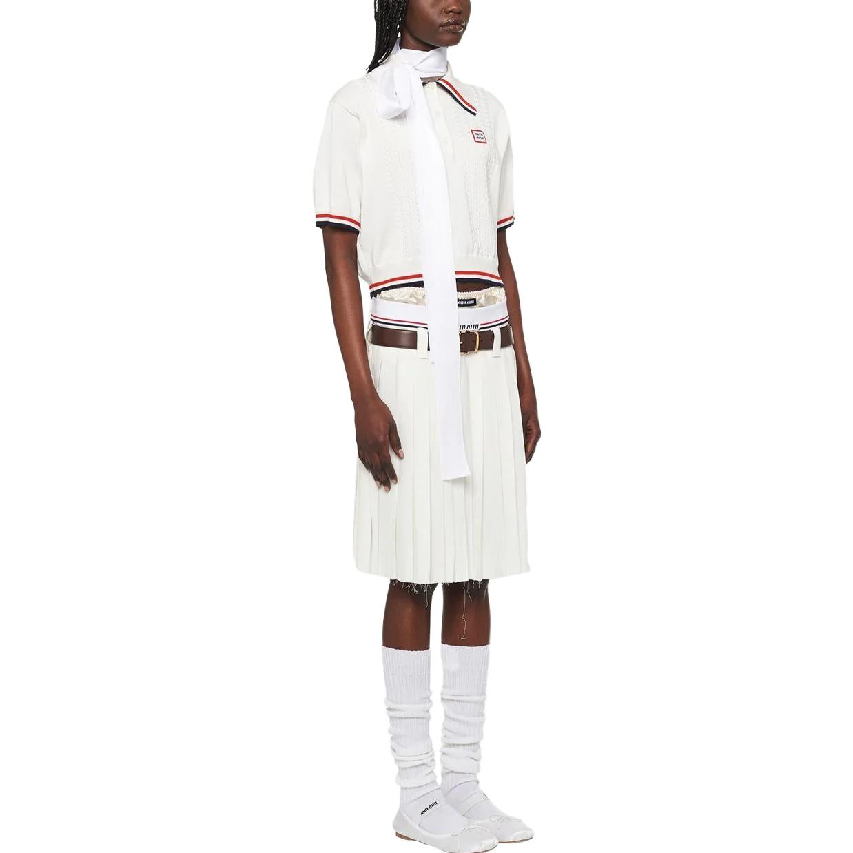 MIU MIU SS23 Polo Shirt Women's White