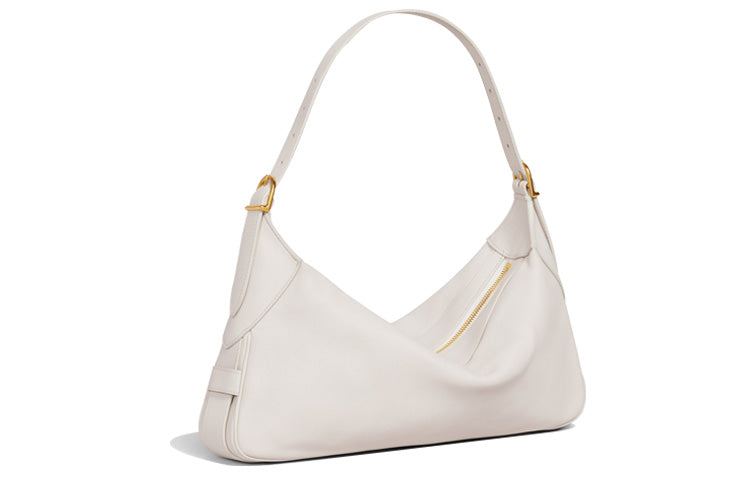 CELINE Romy Collection Soft Cowhide Shoulder Bag Handbag Medium Size Women's Ecru