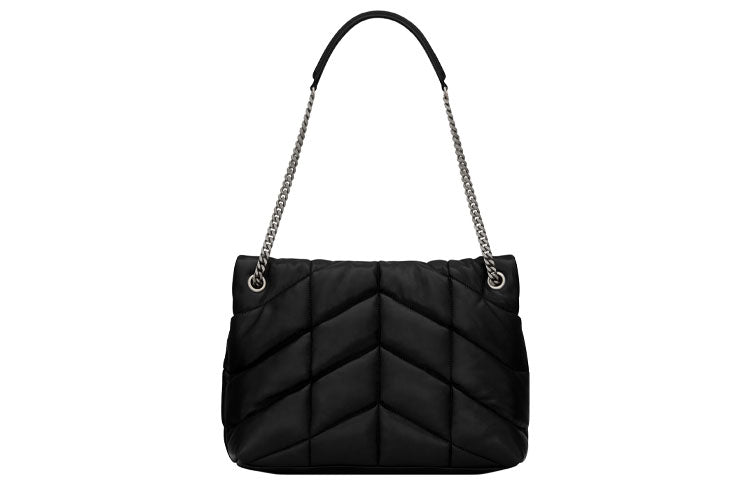 SAINT LAURENT LOULOUPUFFER Sheepskin Cloud Bag Pillow Bag Crossbody Bag Shoulder Bag Women's Black