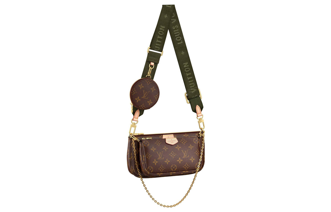 LOUIS VUITTON Coated Canvas Cow Leather Patchwork Trim 3-in-1 Crossbody Bag Shoulder Bag Women's Brown