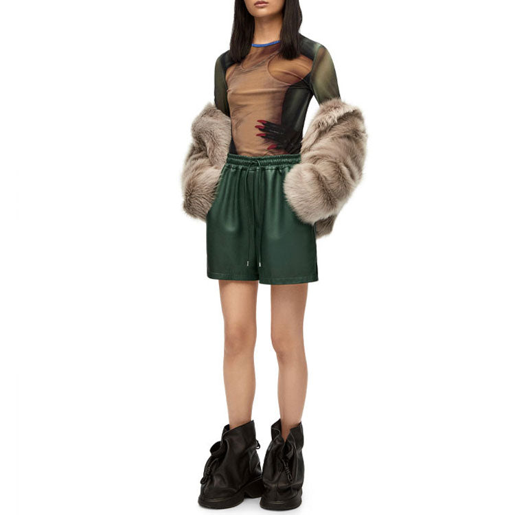 LOEWE Elasticated Shorts 'Bottle Green'