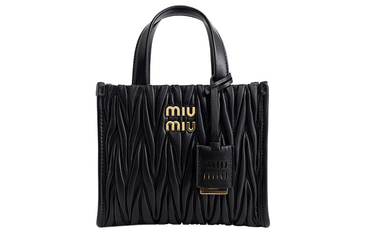 MIU MIU Lambskin Shoulder Bag, Crossbody Bag, Handbag Trumpets Women's Black