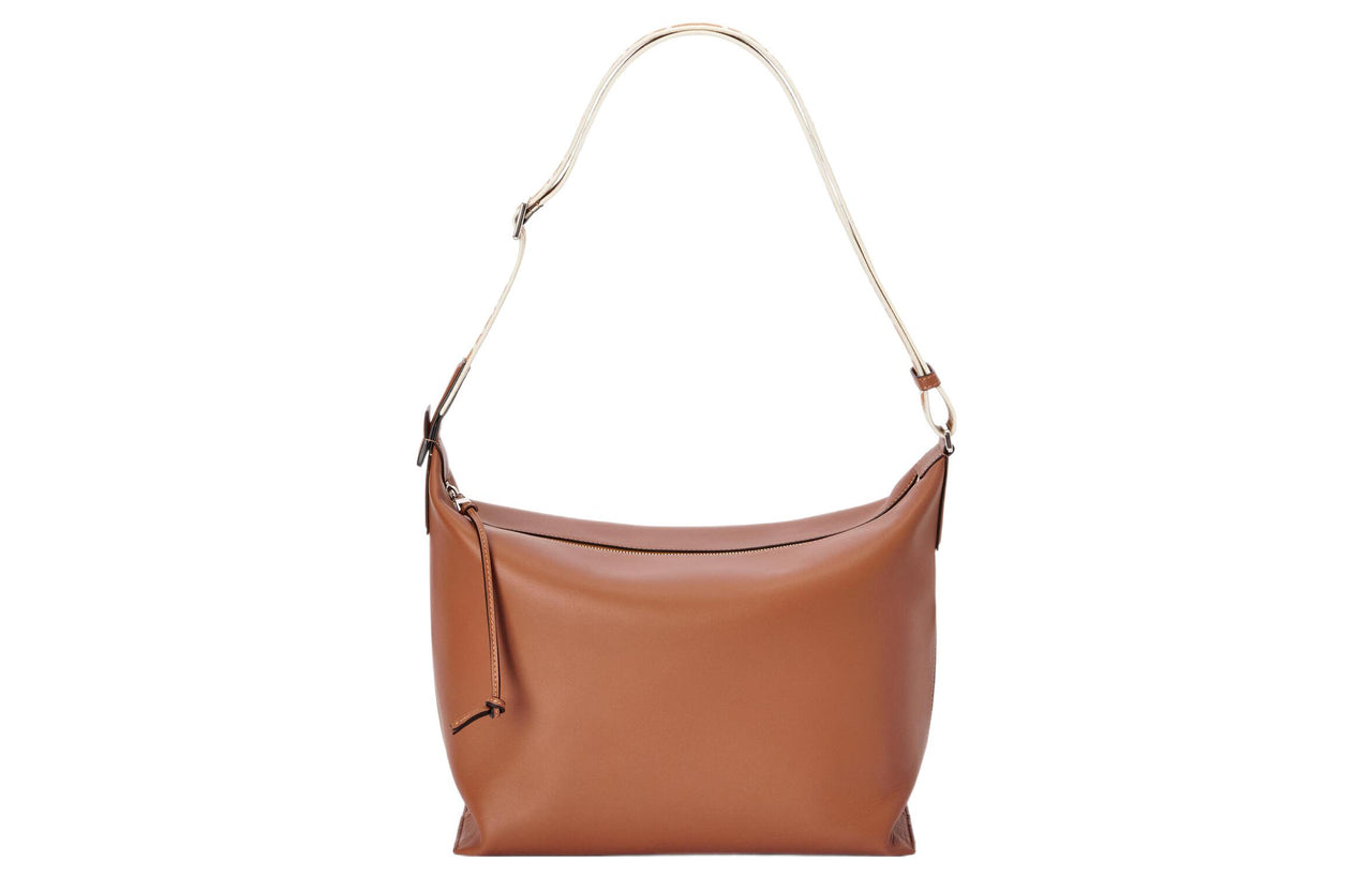 LOEWE Cubi Crossbody Tan/Jacquard Strap