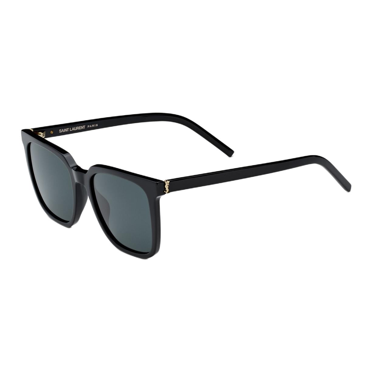 SAINT LAURENT Plastic Acetate Polyamide Oval Sunglasses Unisex Black