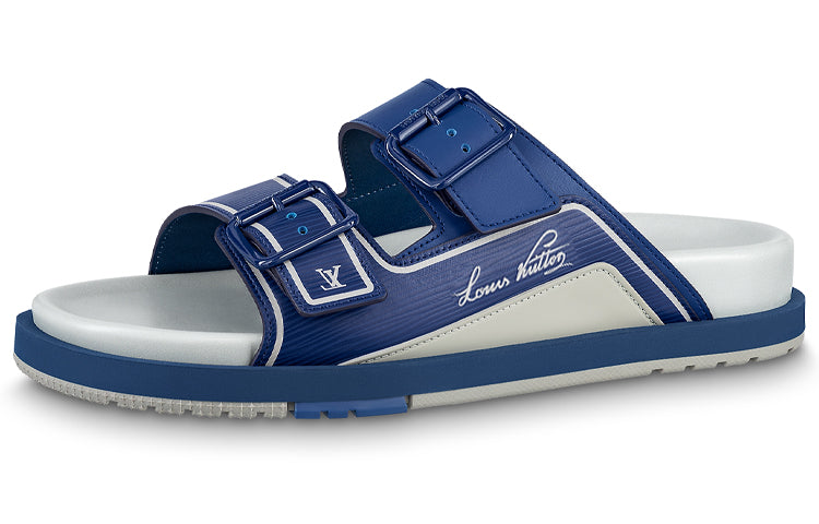 LOUIS VUITTON Trainer Mules Blue