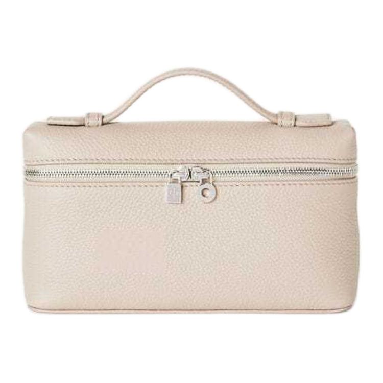 Loro Piana Cow Leather Makeup Bag Shoulder Bag Crossbody Bag Handbag Women's Light Lime Bright Color