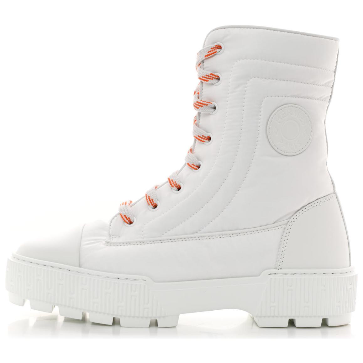 HERMES Fresh Short Martin Boot Women's White
