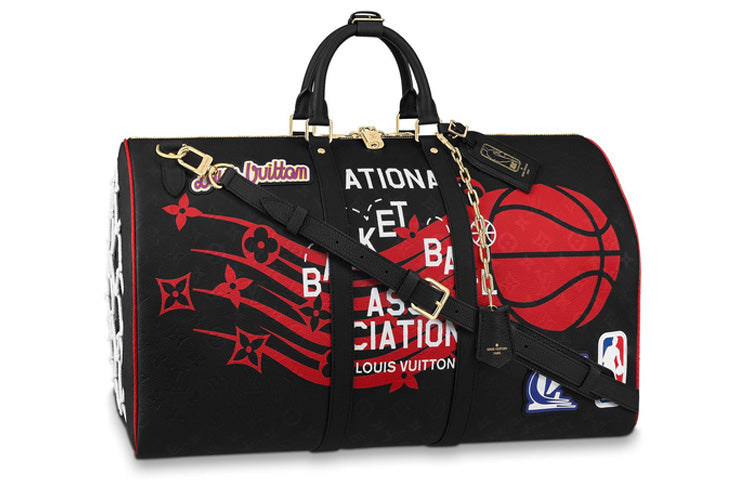 LOUIS VUITTON X Nba Hero Jacket Leather Keepall 55 Monogram Black