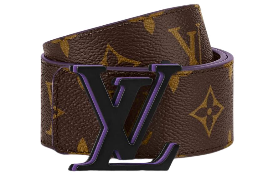 LOUIS VUITTON Cow Leather Belts Men's Width 4cm