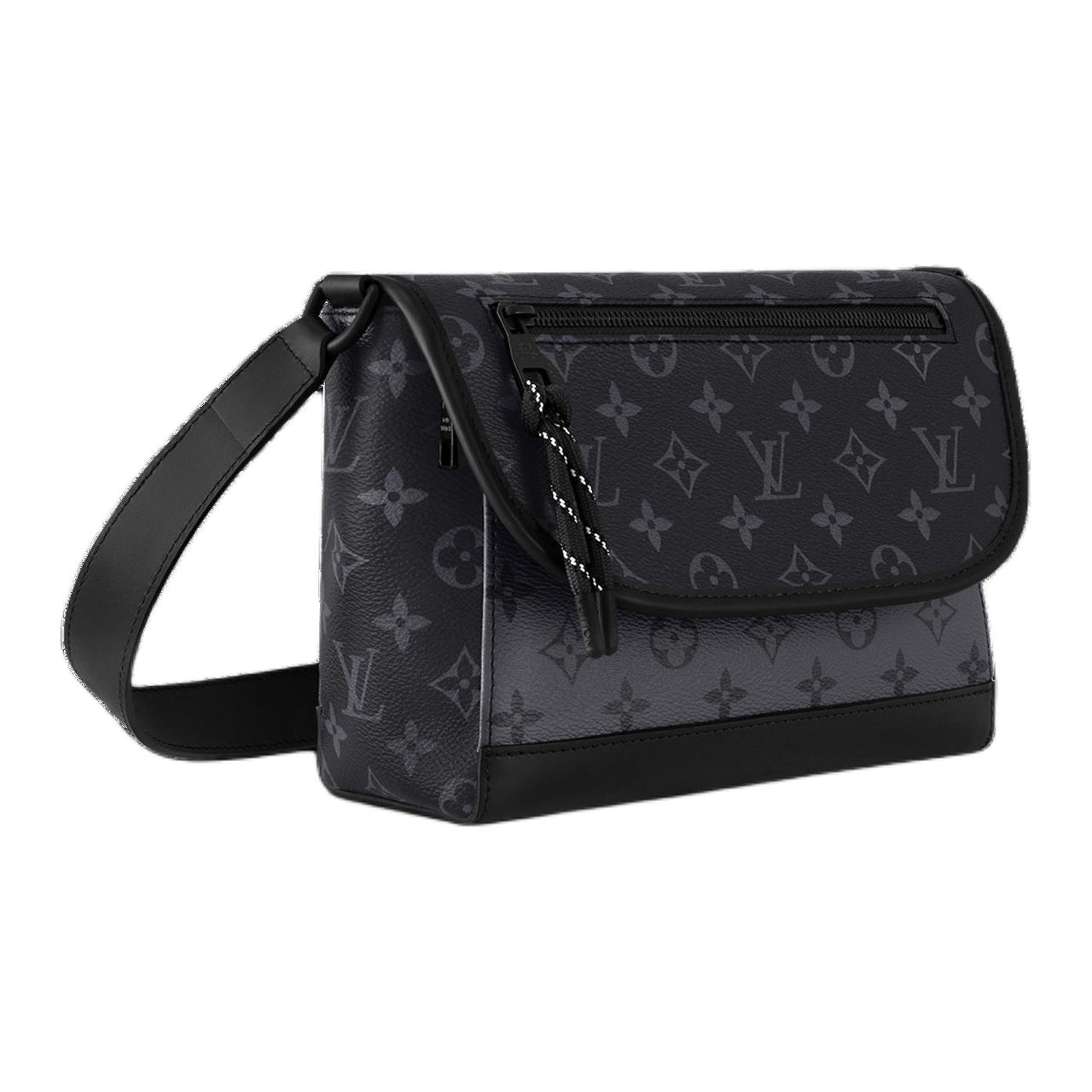 LOUIS VUITTON Coated Canvas Shoulder Bag Crossbody Bag Small Size Men's Black