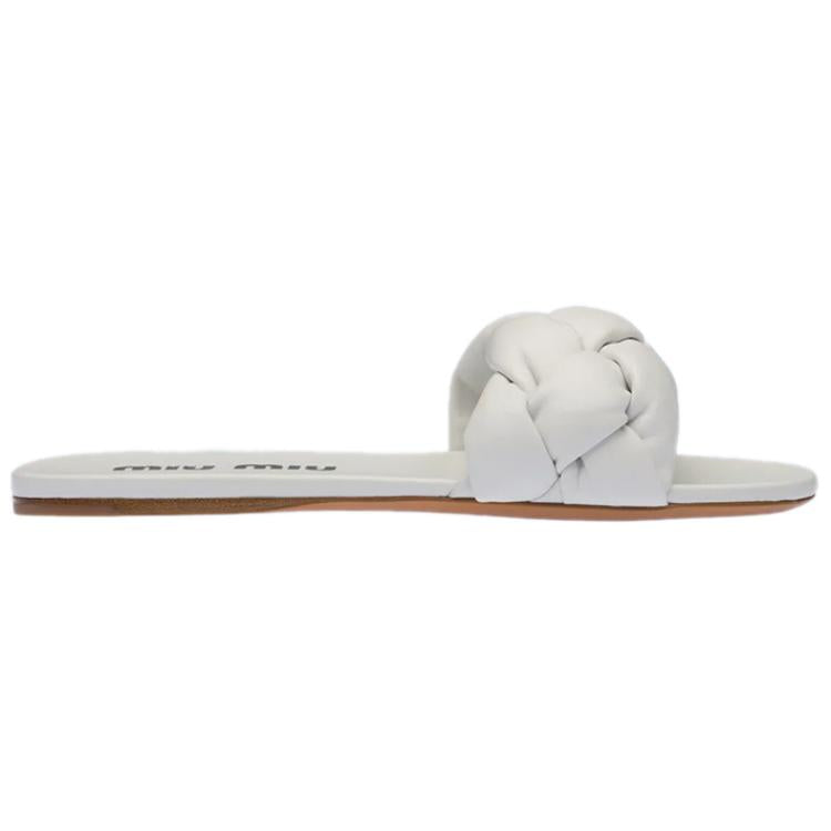 MIU MIU Slide Slippers Women's White