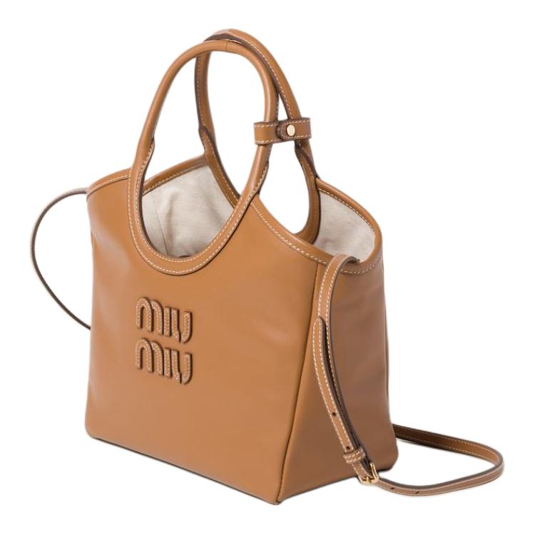 MIU MIU Ivy Leather Shoulder Bag, Crossbody Bag, Handbag Women's Brown