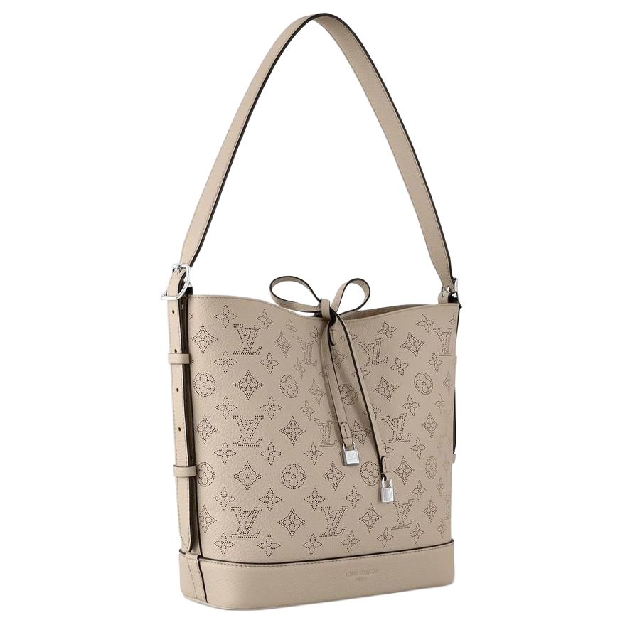 LOUIS VUITTON Flore Leather Handbag Shoulder Bag Women's Gray