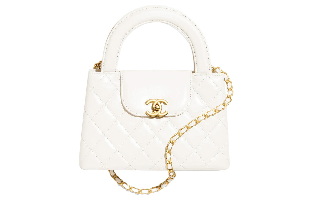 CHANEL Smooth Cow Leather Crossbody Shoulder Bag Crossbody Bag Mini Women's White