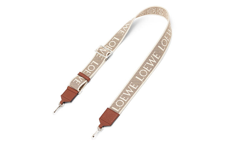 LOEWE Fabric Cow Leather Patchwork Shoulder Strap Bag Straps Women's Light Beige/Brown