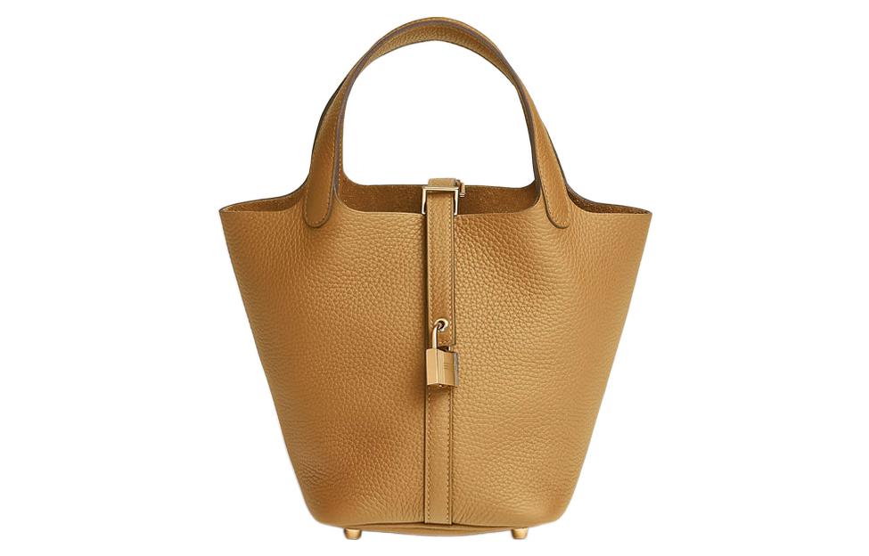 HERMES Picotin Lock Clemence Bullock Leather Basket Bag Handbag Bucket Bag 18 Women's 4B Cookie