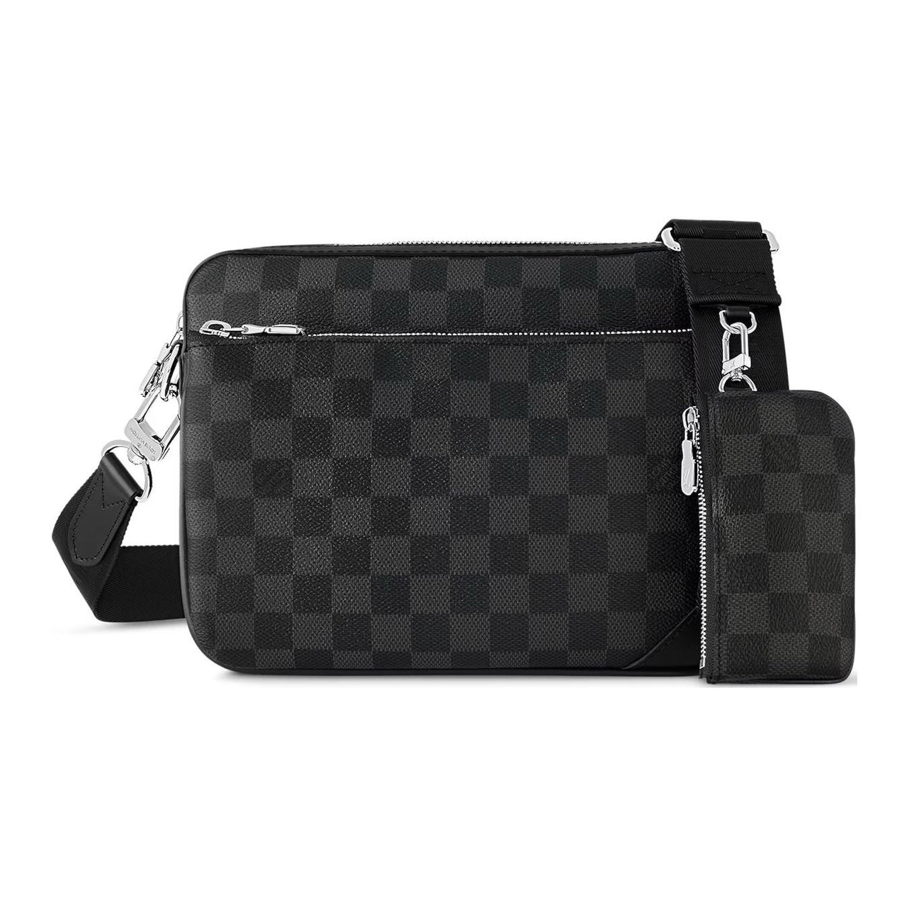 LOUIS VUITTON Damier Graphite Coated Canvas Messenger Bag Shoulder Bag Crossbody Bag Men's Black